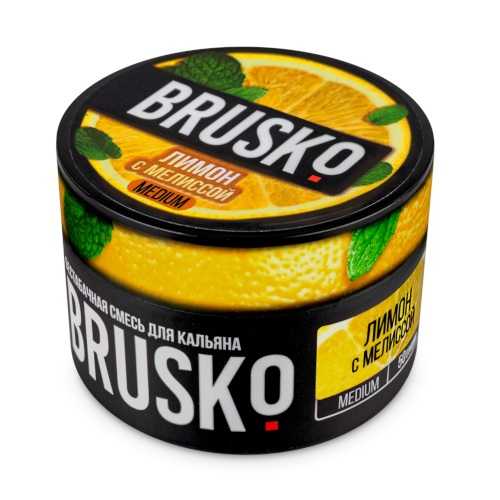 Бестабачная смесь для кальяна BRUSKO, 50 г, Лимон с мелиссой, medium (М)