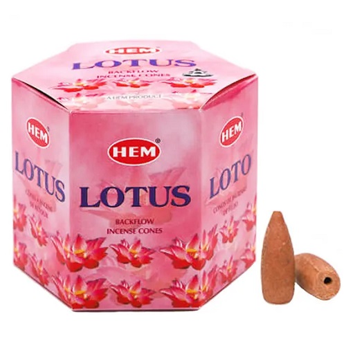 Благовония пуля HEM Lotus Лотос, стелющийся дым, конусы 40 шт